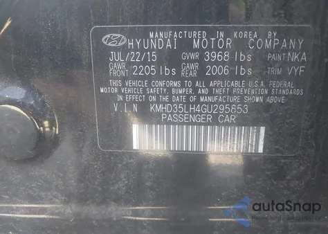 2016 Hyundai Elantra Gt from USA, damaged, VIN KMHD35LH4GU295853